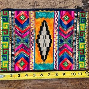 Multi-Colored Stiched Oversized Clutch